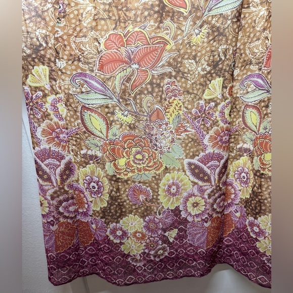 Chico’s Chiffon Floral Brown Purple Maxi Skirt Size 0 (US 4-6) - Picture 3 of 13
